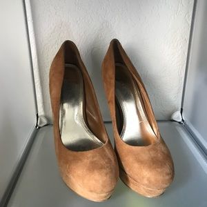Nude suede heels
